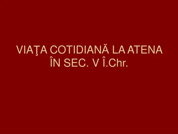 Viata cotidiana la atena