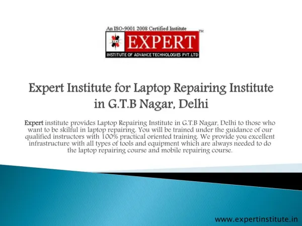 Expert Institute for Laptop Repairing Course in G.T.B Nagar, Delhi
