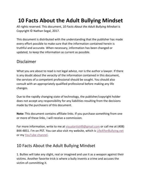 10 Facts About the Adult Bullying Mindset