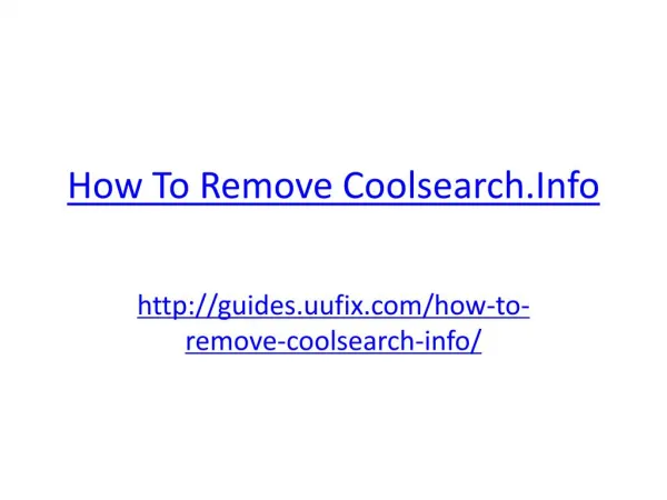 How to remove coolsearch.info