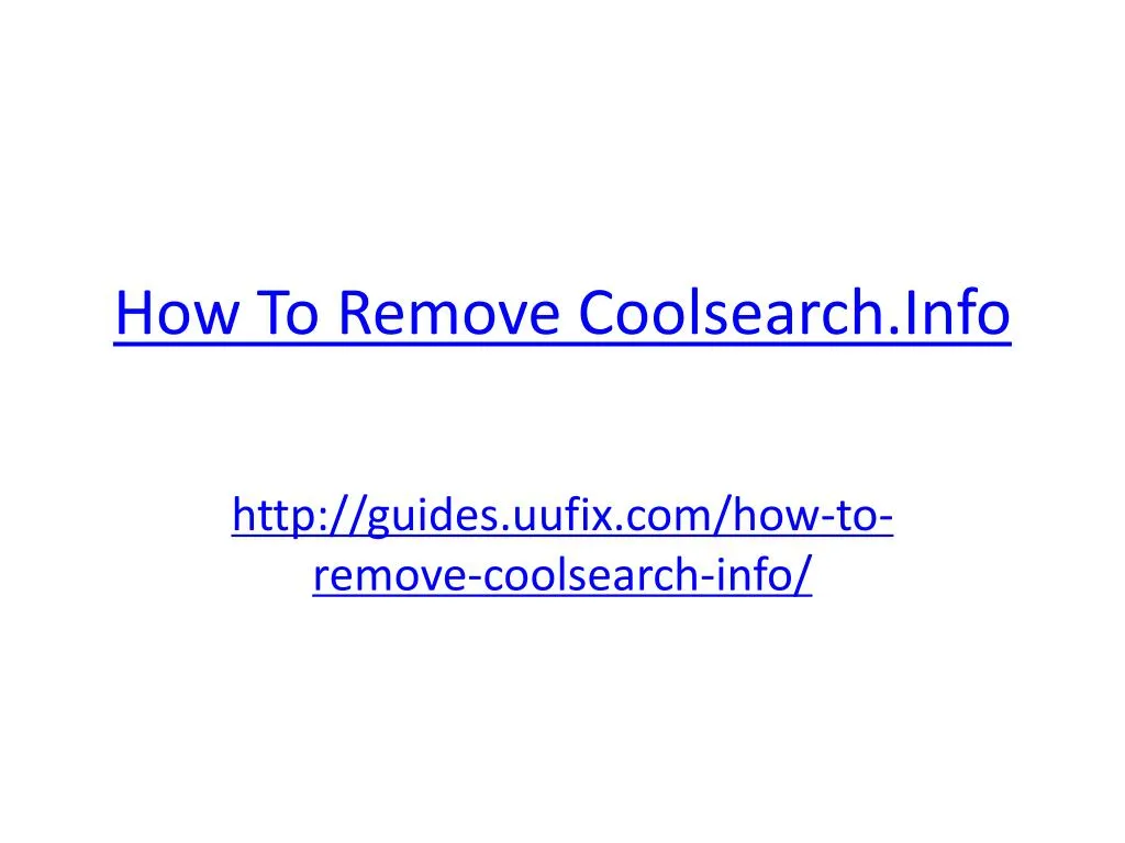 how to remove coolsearch info
