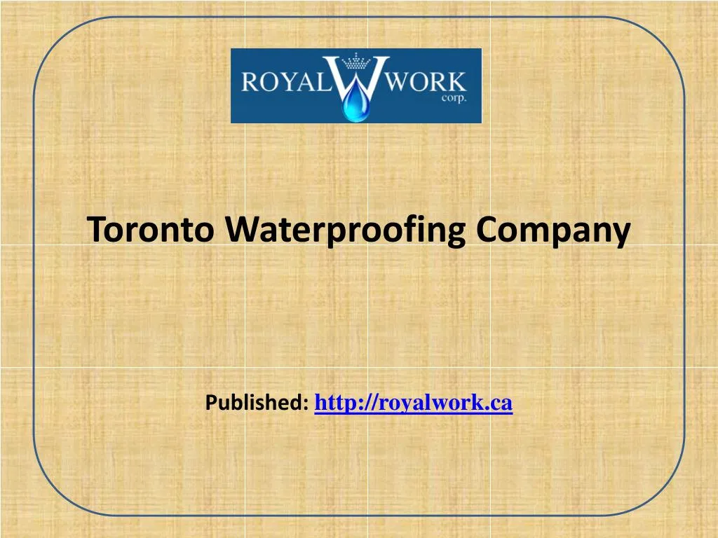 toronto waterproofing company