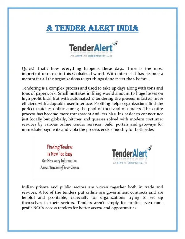 A Tender Alert India