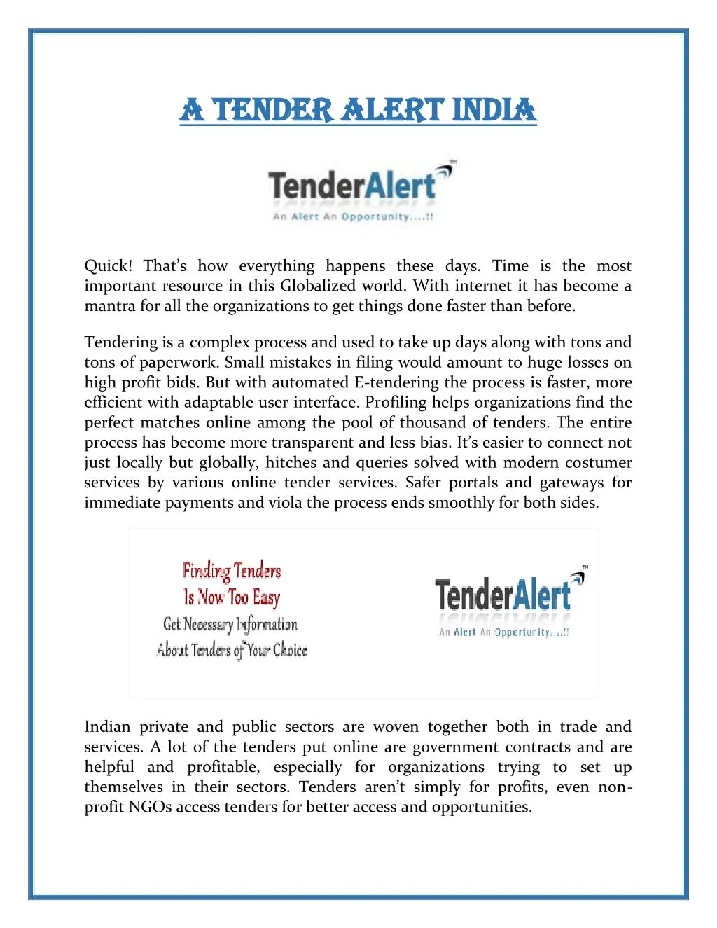 a tender alert india a tender alert india