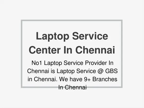 Laptop Service Center In Chennai