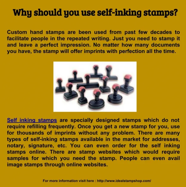 Why should you use self-inking stamps?