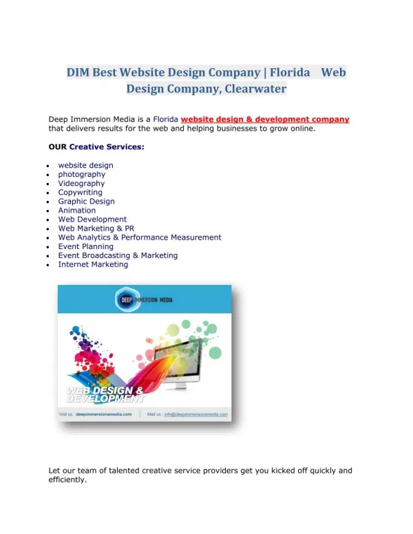 DIM: Best Website Design Company | Florida Web Design Company