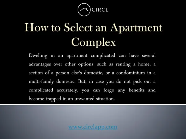 How to Select an Apartment Complex | CIRCL