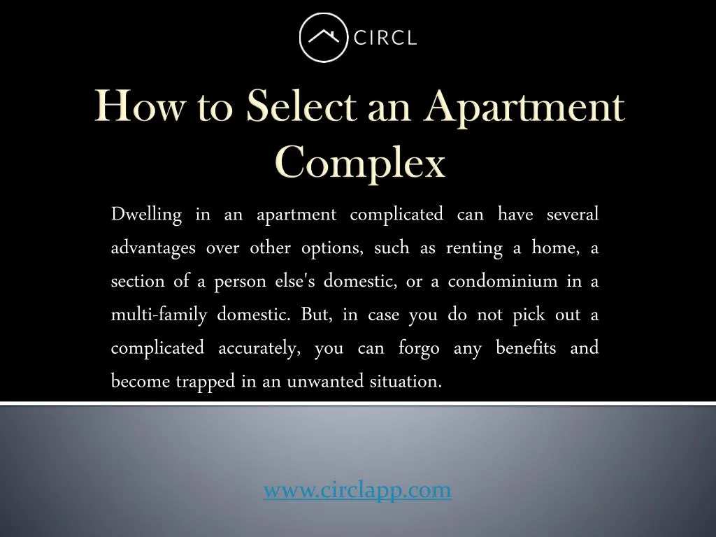 how to select an apartment complex