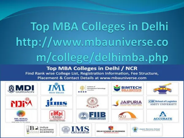 Top MBA Colleges In Delhi, MBA Colleges In Delhi, MBA In Delhi