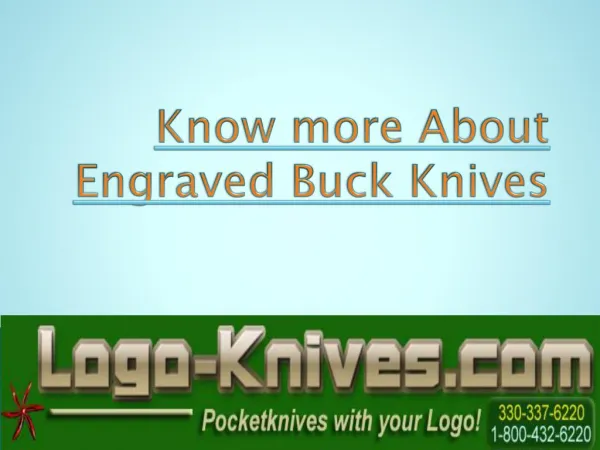 Know more About Engraved Buck Knives