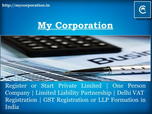 My Corporation - Register or Start Private Limited