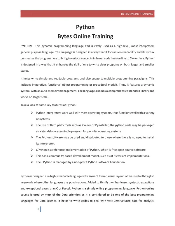 Python Bytes Online Training