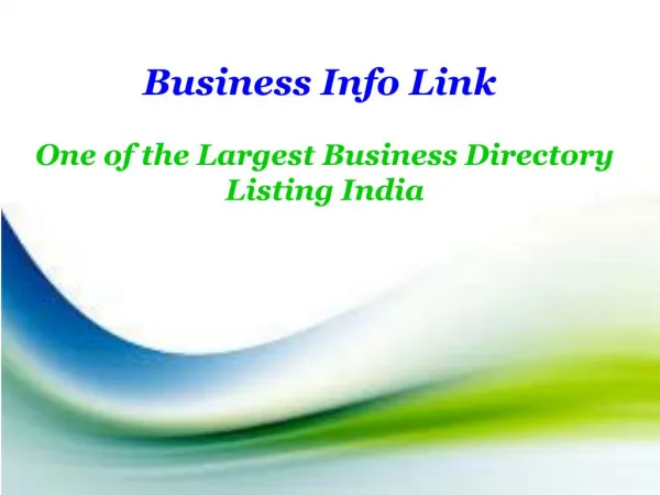Business Info Link One Of The Largest Business Directory Listing India