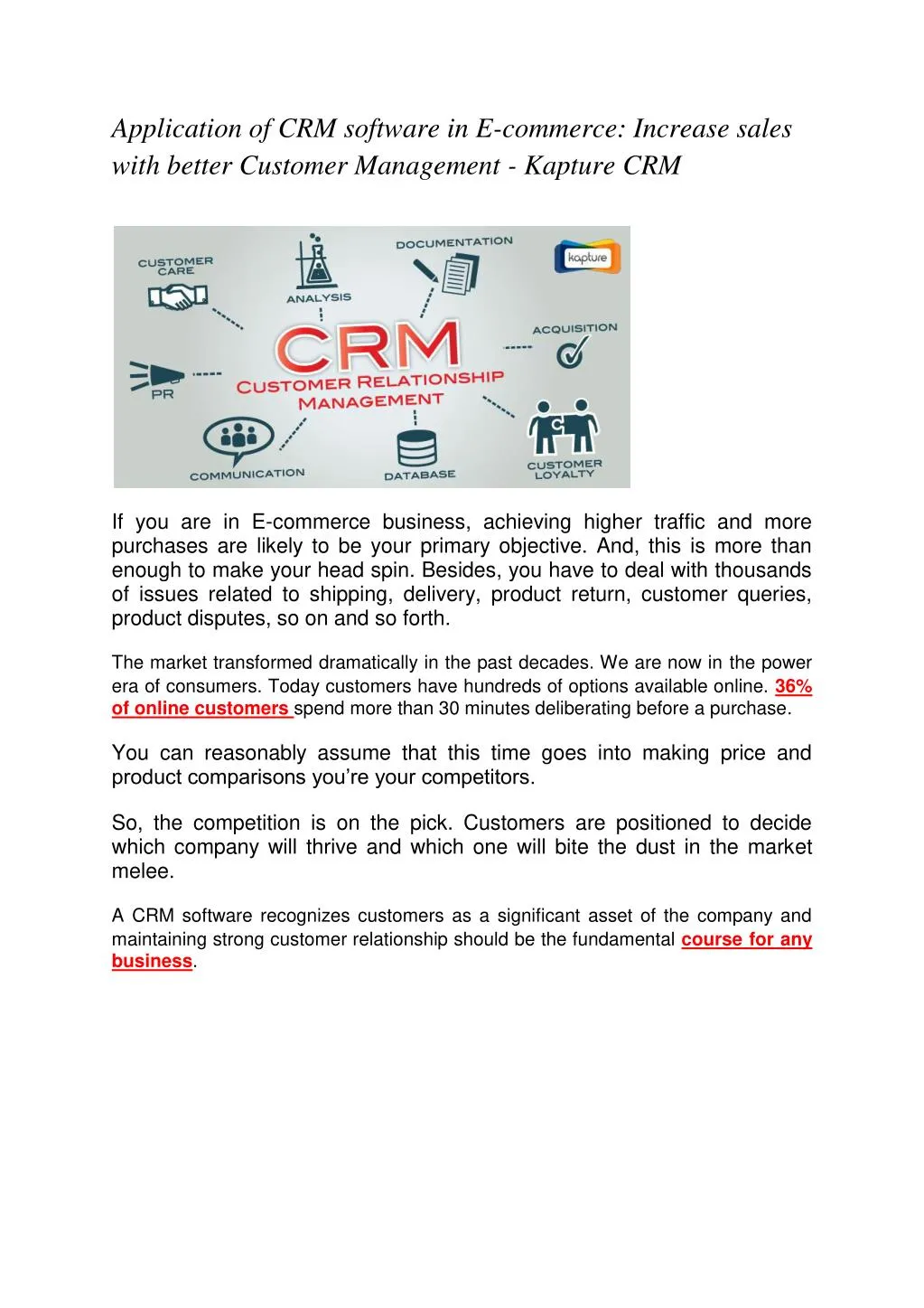 application of crm software in e commerce