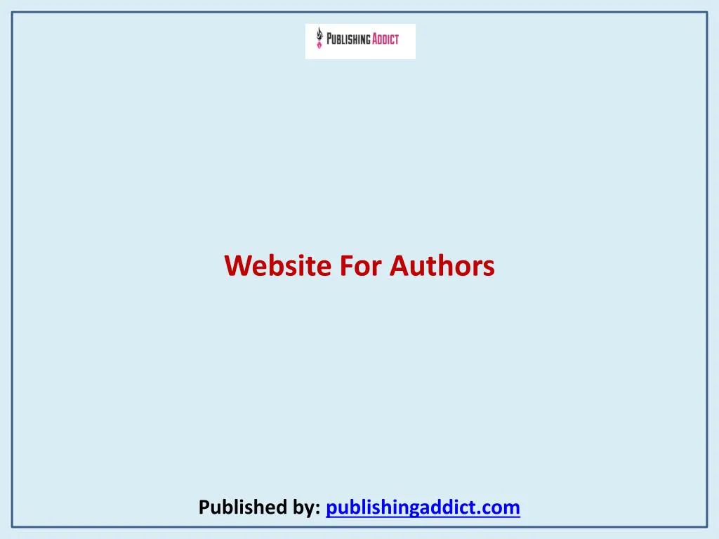 website for authors published by publishingaddict com