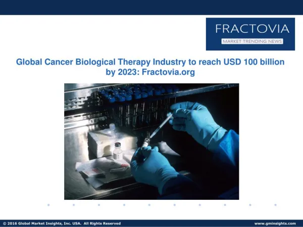 Cancer Biological Therapy Market share forecast to exceed $100bn by 2023