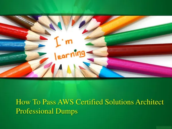 AWS Certified Solutions Architect Professional Study material :: Amazondumps.us