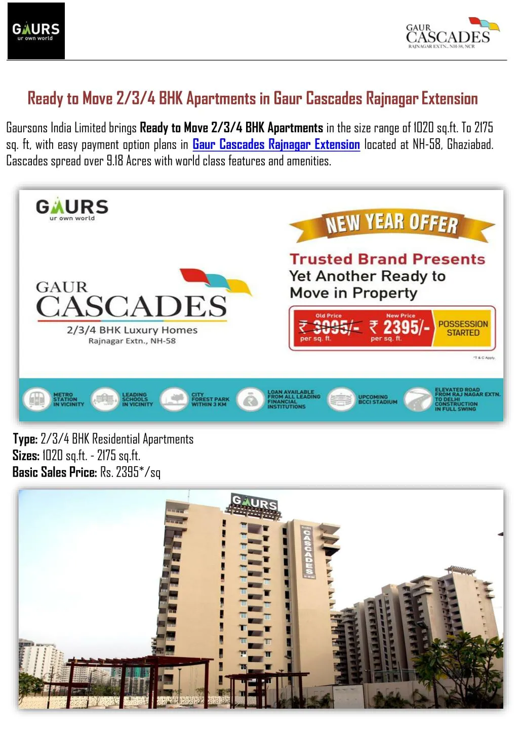 ready to move 2 3 4 bhk apartments in gaur