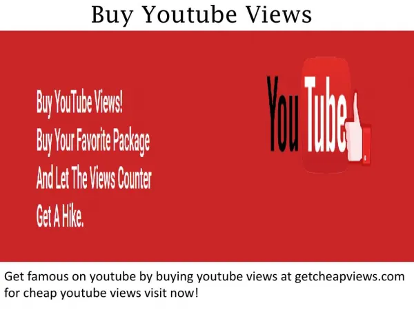 Buy Youtube Views - Getcheapviews.com