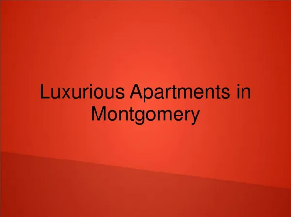 Apartments in Montgomery Where Available Better Living Environments