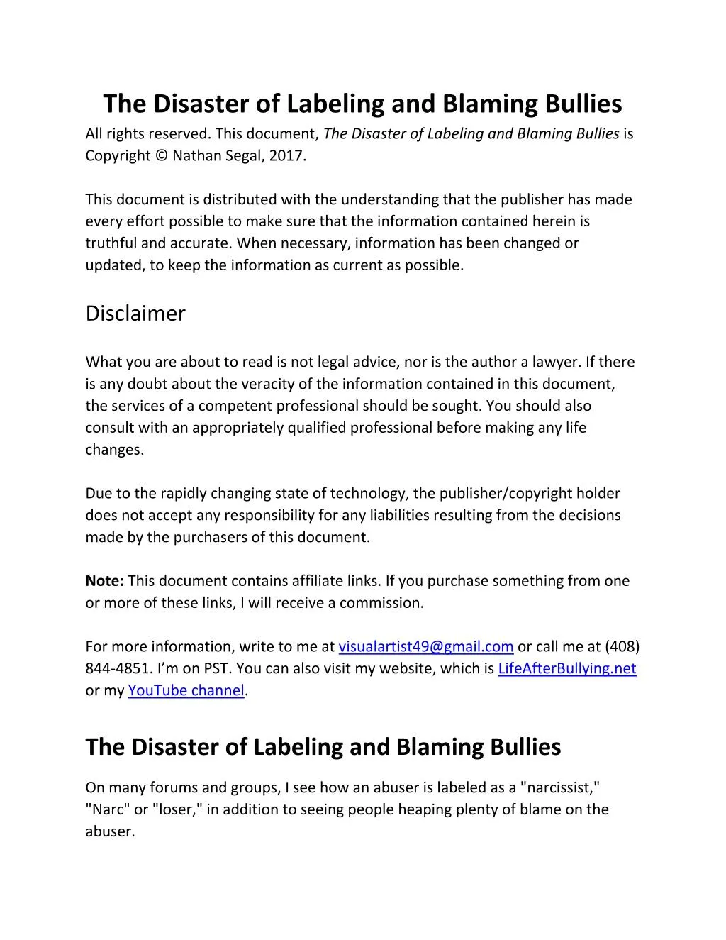 the disaster of labeling and blaming bullies