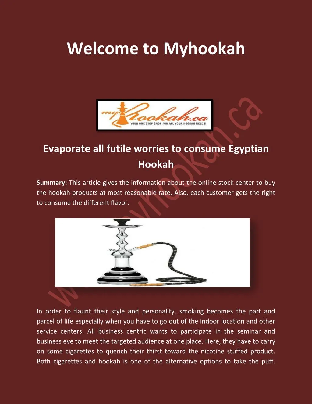 welcome to myhookah