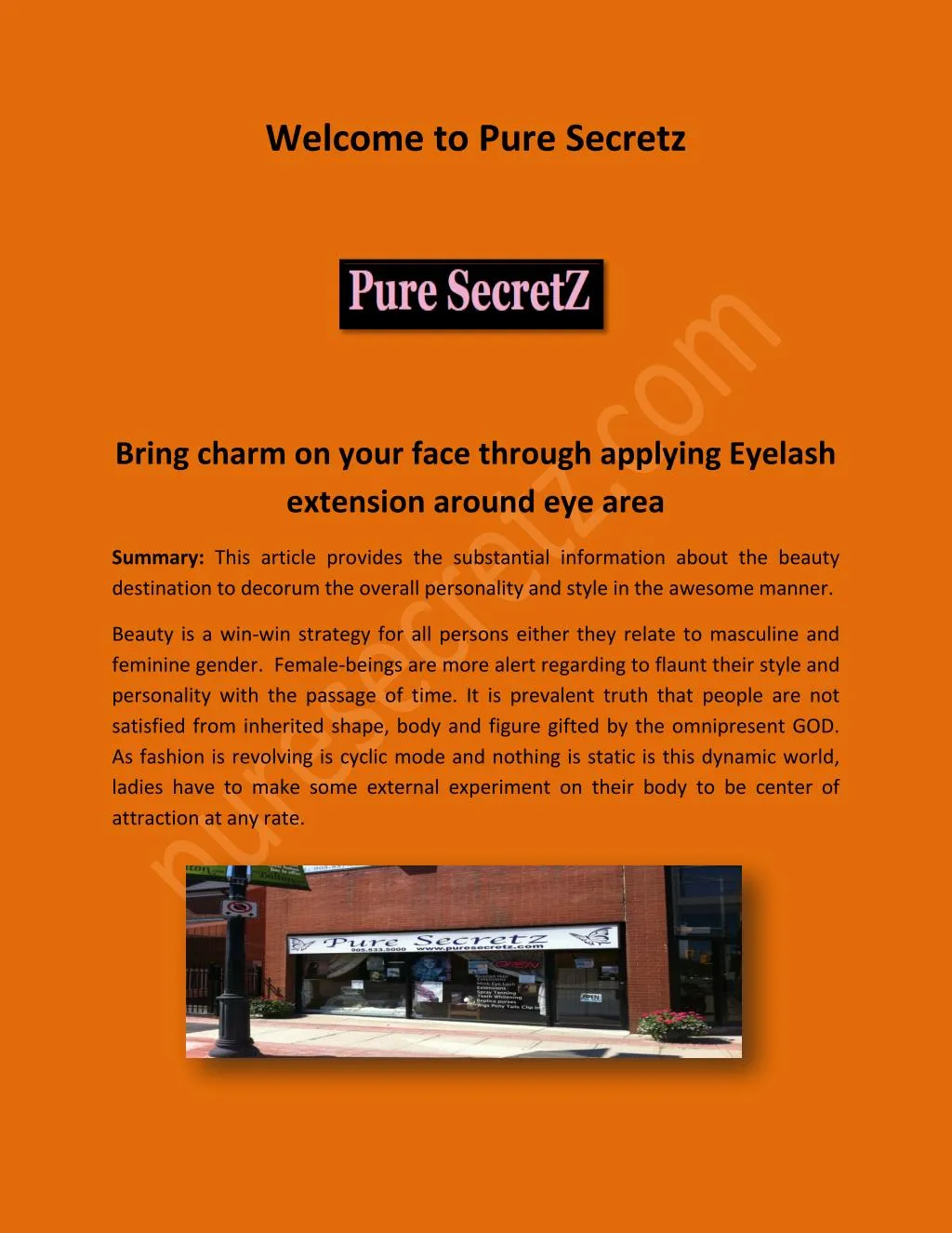 welcome to pure secretz