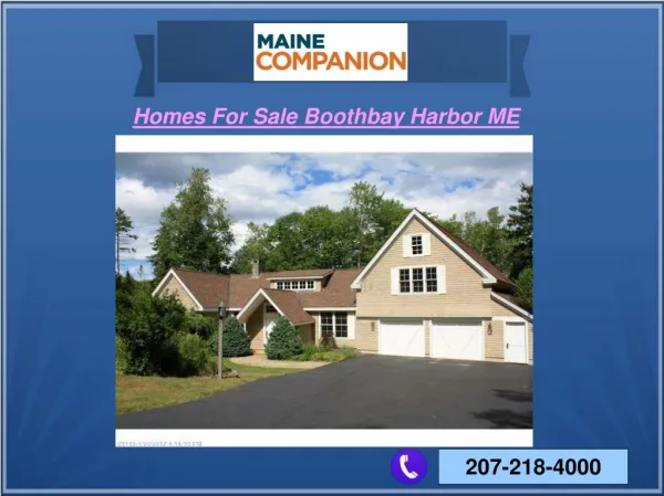 Homes For Sale Boothbay Harbor ME