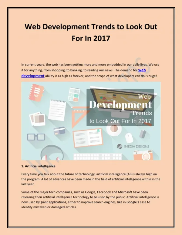 Web Development Trends In 2017 - iMedia Designs
