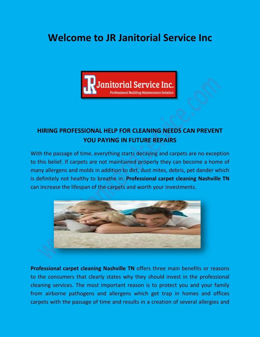 welcome to jr janitorial service inc