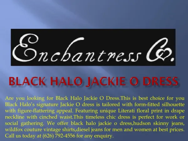 Black Halo Jackie O Dress