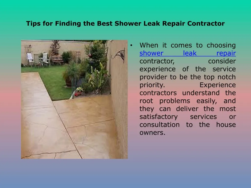 tips for finding the best shower leak repair contractor