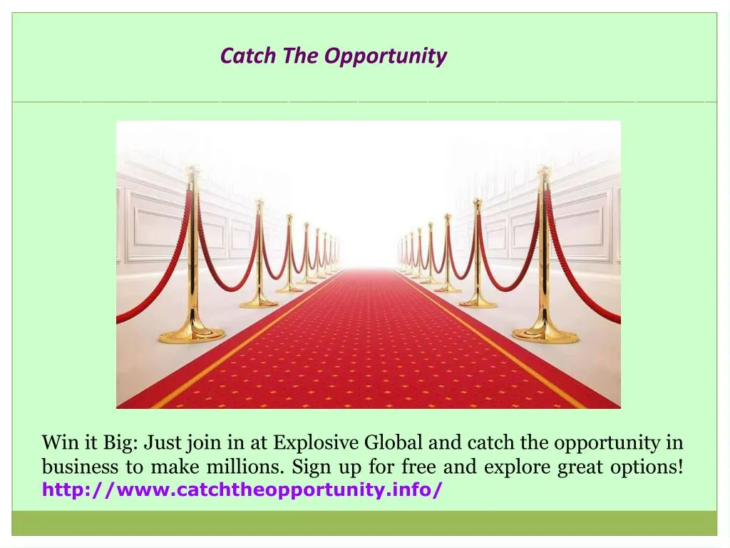 catch the opportunity