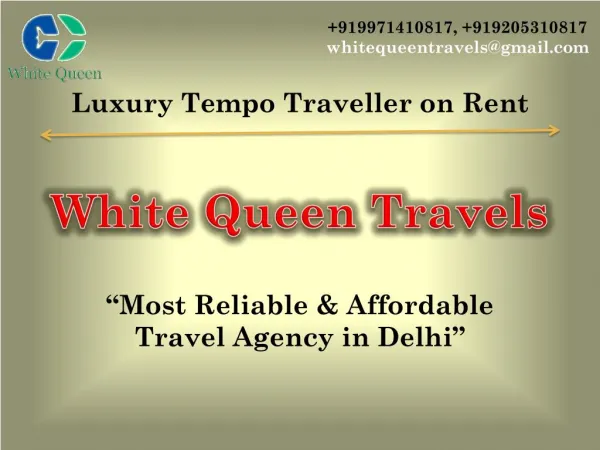 Luxury Tempo Traveller on Rent and hire in Delhi
