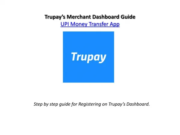 UPI App Registration Process on Trupay