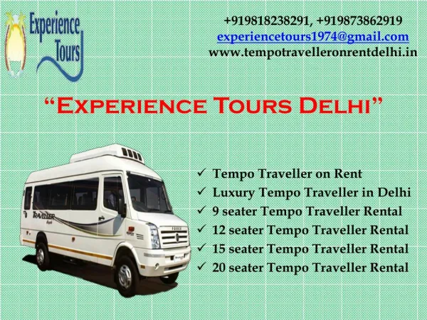 Rent online Tempo Traveller in Delhi