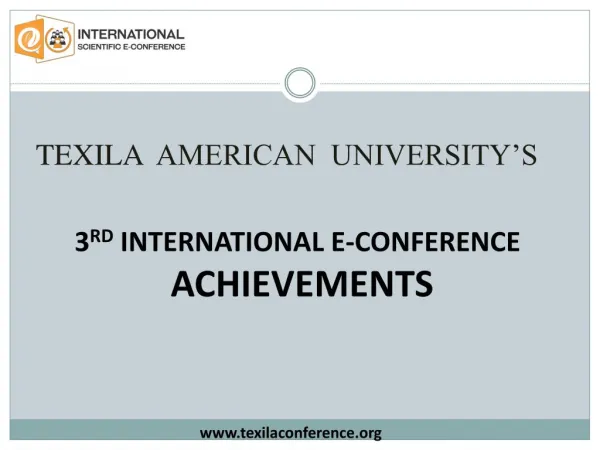 3rd International e-Conference Achievements