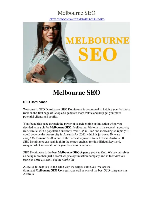 Melbourne SEO