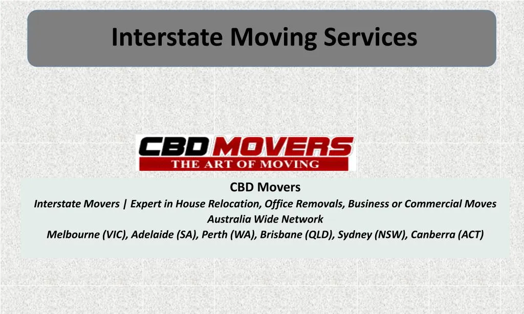 interstate moving services
