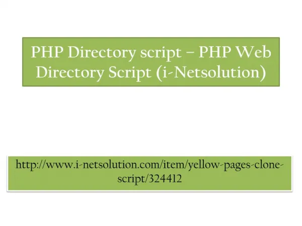 PHP Directory script – PHP Web Directory Script (i-Netsolution)