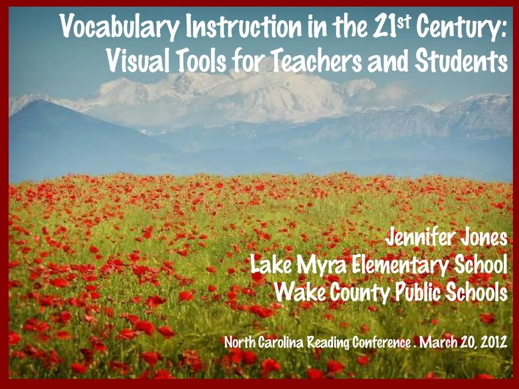 vocabulary instruction in the 21 st century