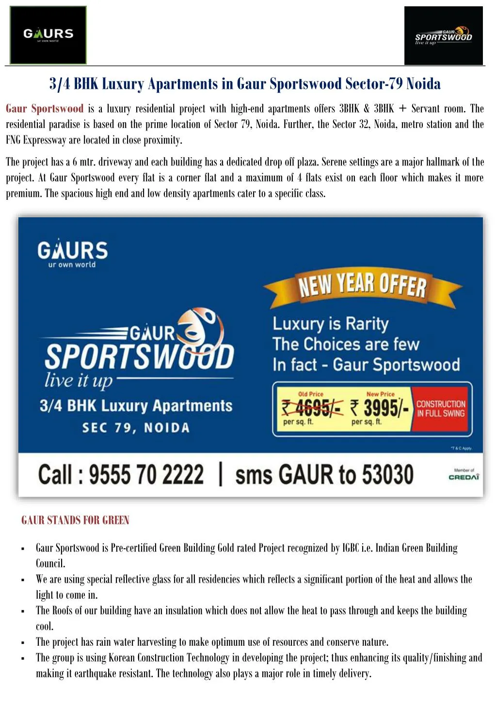 3 4 bhk luxury apartments in gaur sportswood