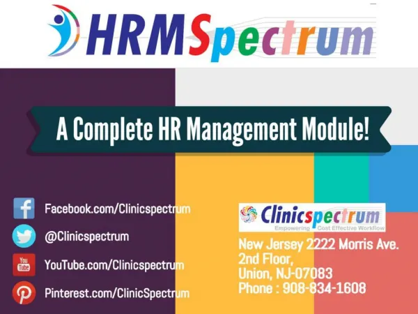 'HRMSpectrum', A complete HR management module from Clinicspectrum