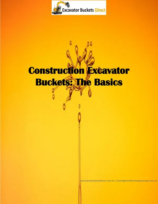 Construction Excavator Buckets: The Basics