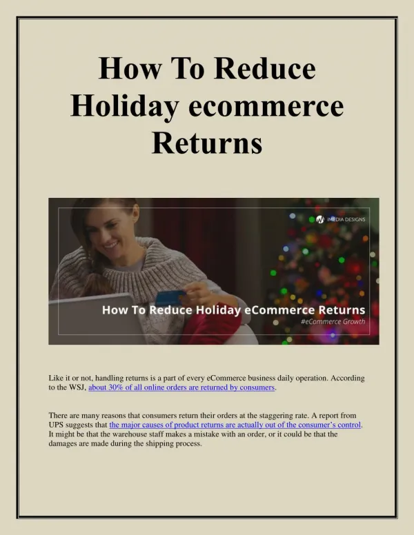 How To Reduce Holiday eCommerce Returns | imedia designs