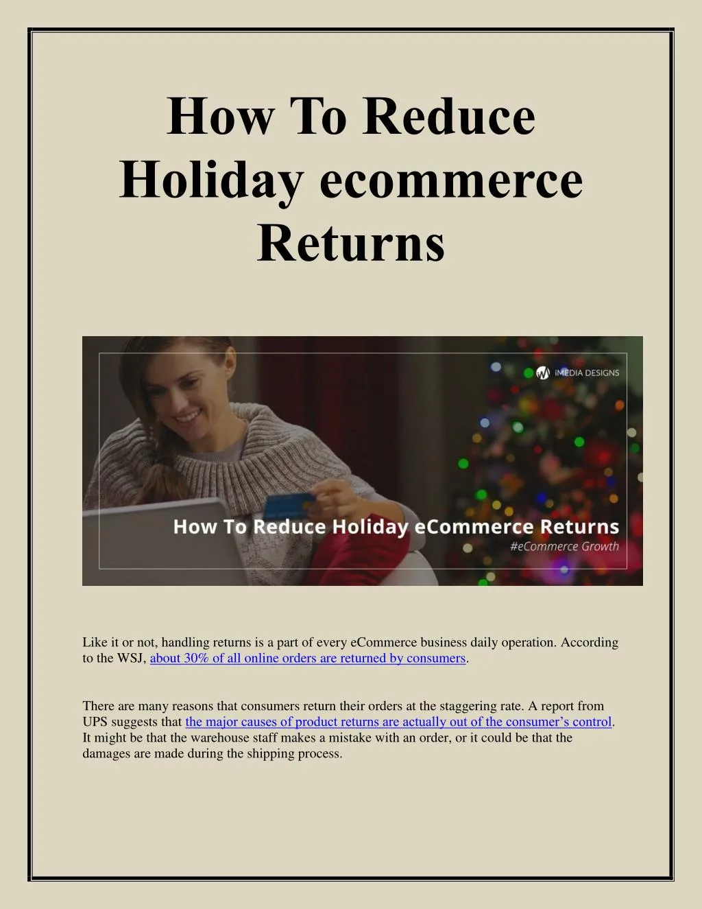how to reduce holiday ecommerce returns