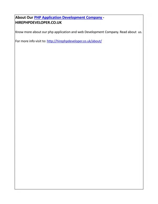 about our php application development company