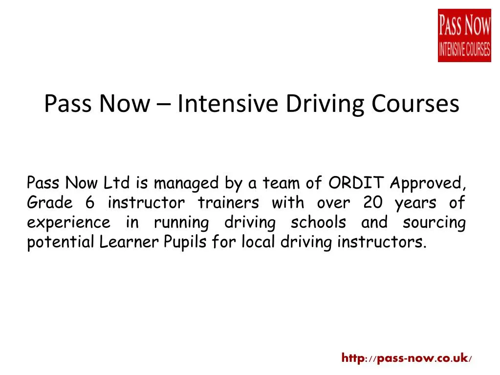 pass now intensive driving courses