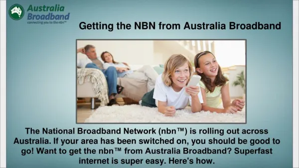 Connecting You to the NBN | Australia Broadband